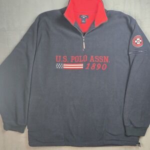 Y2K Vintage 1990s US Polo Assn Fleece Full Zip Sweatshirt Sweater Size XL USA